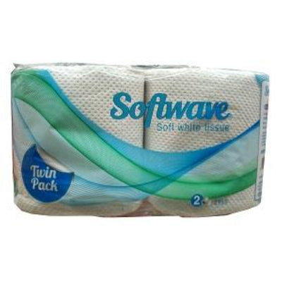 Softwave Toilet Tissue 2 Ply 2 Rolls