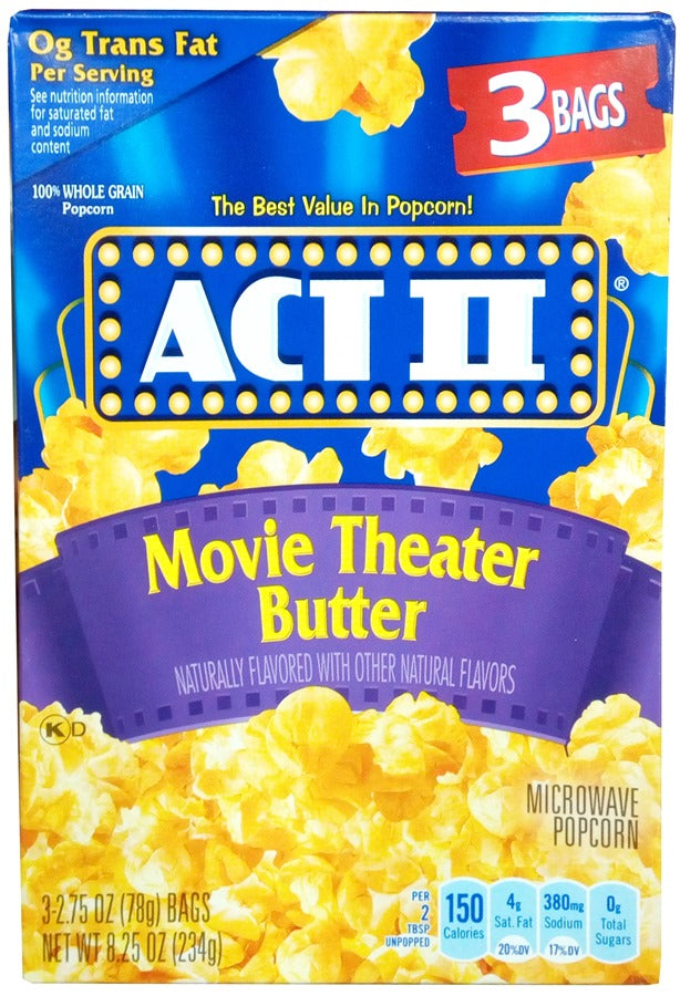Act II Microwave Popcorn Movie Theatre Butter 234 g x3 Supermart.ng