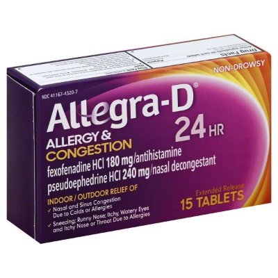 Allegra-D Allergy & Congestion 15 Tablets Supermart.ng