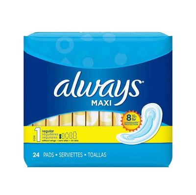 Always Maxi Regular Size 1 Pads Without Wings x24 Supermart.ng