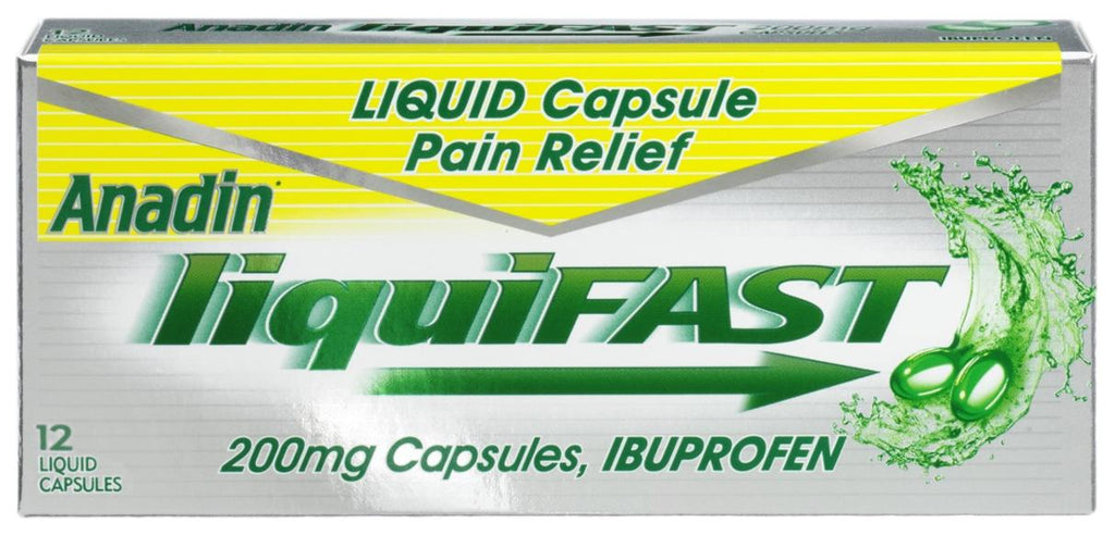Anadin Liquifast 200 mg 12 Capsules Supermart.ng