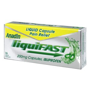 Anadin Liquifast 200 mg 16 Liquid Capsules Supermart.ng