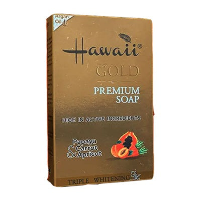 Hawaii Gold Premium Soap Triple Whitening Papaya, Carrot & Apricot 200 g x4