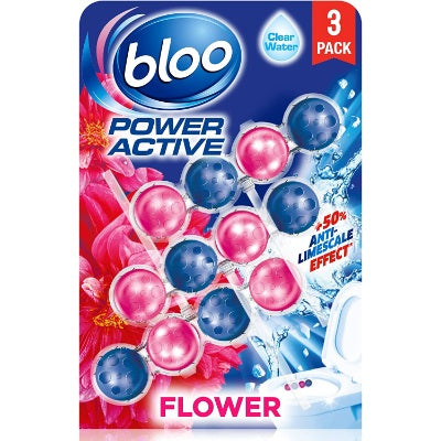 Bloo Power Active Flowers Toilet Block 50 g x3