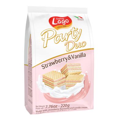 Lago Party Duo Strawberry & Vanilla Cream Wafer 220 g